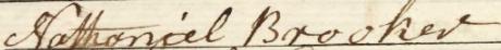 Nathaniel Brooker signature 1785
